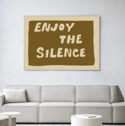 Wandkleed Enjoy The Silence Green in maat en frame naar keuze