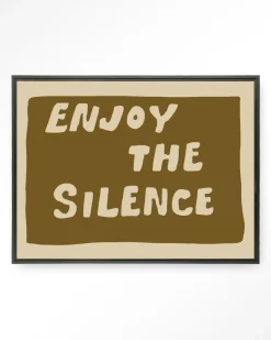 Wandkleed Enjoy The Silence Green in maat en frame naar keuze