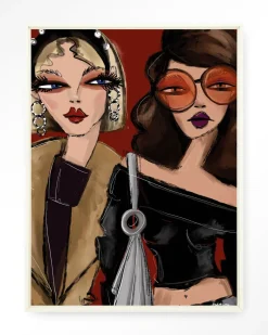 Wandkleed Fall Friends in maat en frame naar keuze