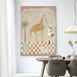 Wandkleed Feeding Rose in maat en frame naar keuze