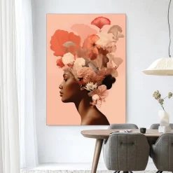 Wandkleed Flower Crown in maat en frame naar keuze