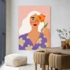 Wandkleed Flower Girly in maat en frame naar keuze