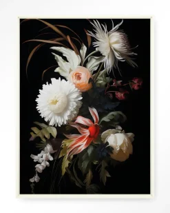 Wandkleed Flower Selection in maat en frame naar keuze