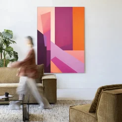 Wandkleed Folded Lines in maat en frame naar keuze