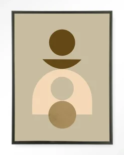 Wandkleed Forma 4 Beige in maat en frame naar keuze