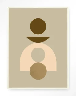 Wandkleed Forma 4 Beige in maat en frame naar keuze