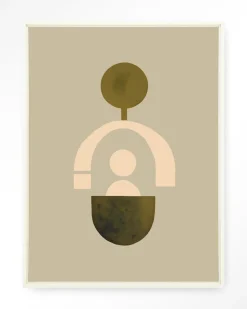 Wandkleed Forma 2 Beige in maat en frame naar keuze