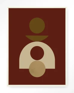 Wandkleed Forma 4 Red in maat en frame naar keuze