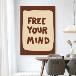 Wandkleed Free Your Mind in maat en frame naar keuze
