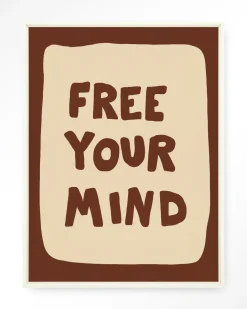 Wandkleed Free Your Mind in maat en frame naar keuze
