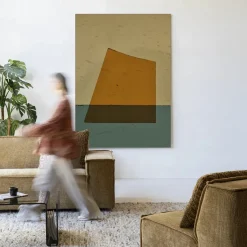 Wandkleed Geen Beige in maat en frame naar keuze