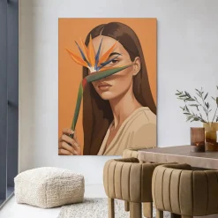 Wandkleed Girl Of Paradise in maat en frame naar keuze