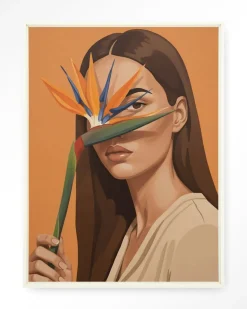 Wandkleed Girl Of Paradise in maat en frame naar keuze