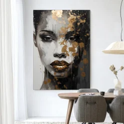 Wandkleed Golden Girl in maat en frame naar keuze