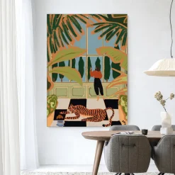 Wandkleed Green House in maat en frame naar keuze