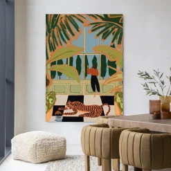 Wandkleed Green House in maat en frame naar keuze