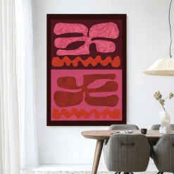 Wandkleed Groovy Pink in maat en frame naar keuze