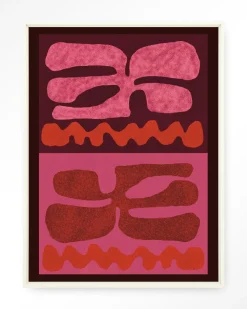 Wandkleed Groovy Pink in maat en frame naar keuze