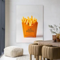 Wandkleed Hermes Fries in maat en frame naar keuze