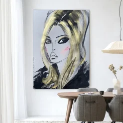Wandkleed Kate Moss in maat en frame naar keuze