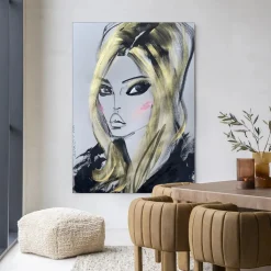 Wandkleed Kate Moss in maat en frame naar keuze