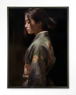 Wandkleed Kimono Tales in maat en frame naar keuze