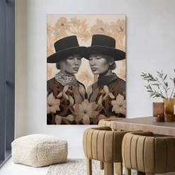 Wandkleed Lady Garden in maat en frame naar keuze