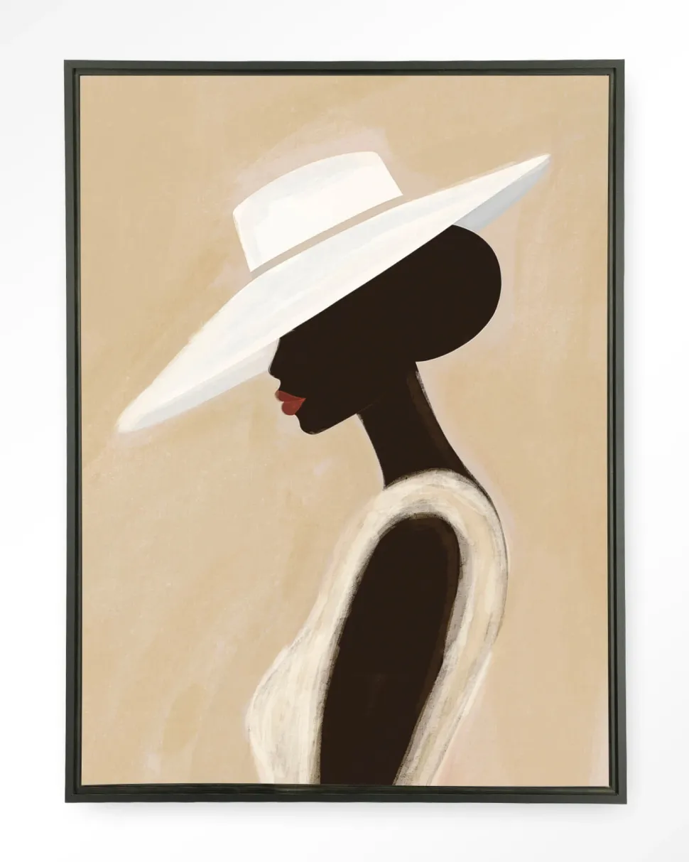 Wandkleed Lady in maat en frame naar keuze