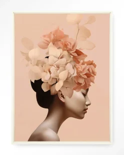 Wandkleed Leave Crown in maat en frame naar keuze