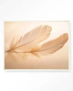 Wandkleed Light Feather in maat en frame naar keuze