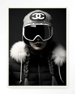 Wandkleed Luxury Snow Girl in maat en frame naar keuze