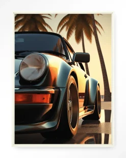 Wandkleed Miami Style in maat en frame naar keuze