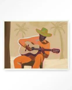 Wandkleed Musician 2 in maat en frame naar keuze