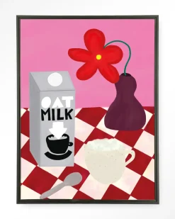 Wandkleed Oatmilk Morning in maat en frame naar keuze