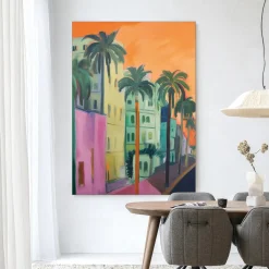 Wandkleed Palm Street in maat en frame naar keuze