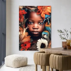 Wandkleed Paradise Bird in maat en frame naar keuze