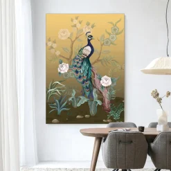 Wandkleed Peacock in maat en frame naar keuze