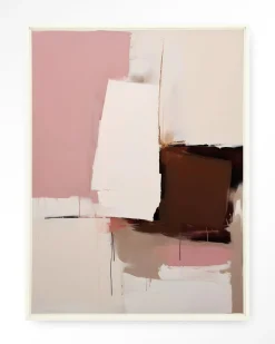 Wandkleed Pink Fields in maat en frame naar keuze