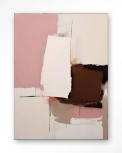 Wandkleed Pink Fields in maat en frame naar keuze