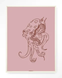 Wandkleed Polypus in maat en frame naar keuze