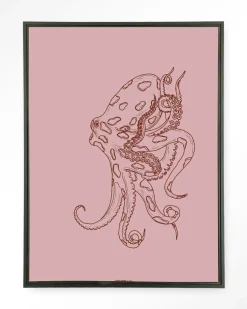 Wandkleed Polypus in maat en frame naar keuze