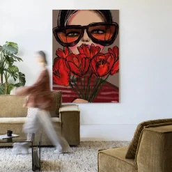 Wandkleed Poppy in maat en frame naar keuze