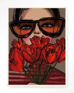 Wandkleed Poppy in maat en frame naar keuze