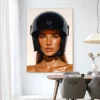 Wandkleed Prada Helmet in maat en frame naar keuze