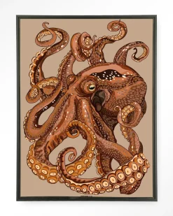 Wandkleed Pulpo in maat en frame naar keuze