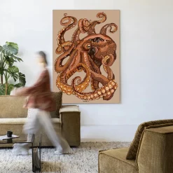 Wandkleed Pulpo in maat en frame naar keuze
