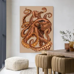 Wandkleed Pulpo in maat en frame naar keuze