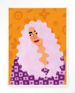 Wandkleed Retro Girly in maat en frame naar keuze