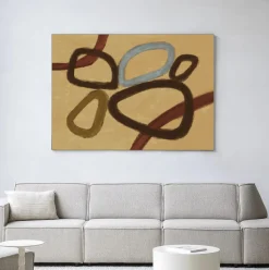 Wandkleed Ring Of Abstraction Yellow in maat en frame naar keuze