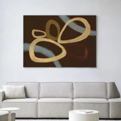 Wandkleed Ring Of Abstraction Brown in maat en frame naar keuze